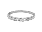 14K White Gold Diamond Thin Ring