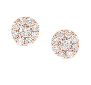 18K Rose Gold Diamond Stud Earring